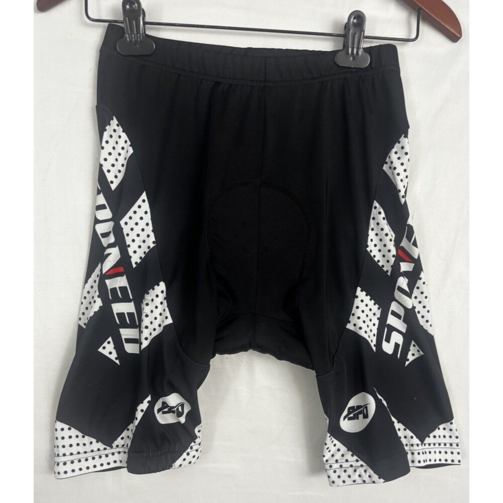 SPOONED Padded Cycling Shorts Black White Bike Bicycle Compression Men’s M